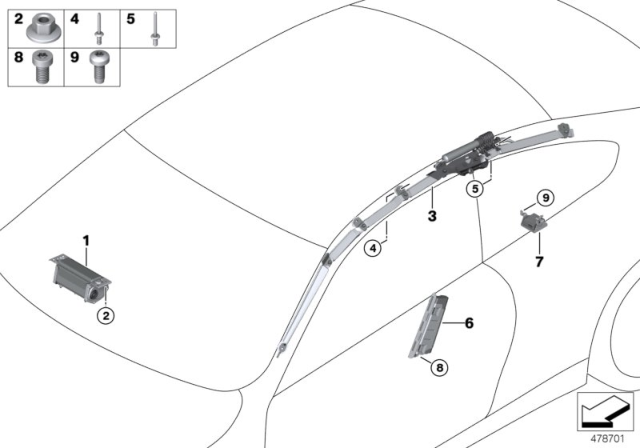 2013 BMW 328i Air Bag Diagram