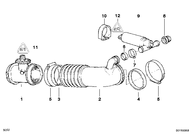 1995 BMW 540i Rubber Ring Diagram for 13711747985