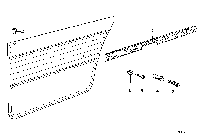 1981 BMW 528i Door Trim Panel Diagram 2