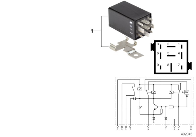 2005 BMW 325i Relay, Silent Alarm, Black Diagram