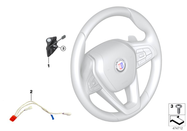 2018 BMW Alpina B7 Steering Wheel Electronic Control Diagram