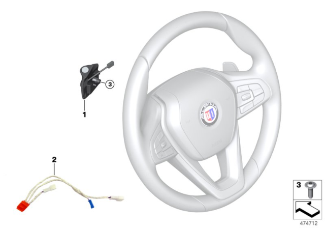 2017 BMW Alpina B7 Steering Wheel Electronic Control Diagram
