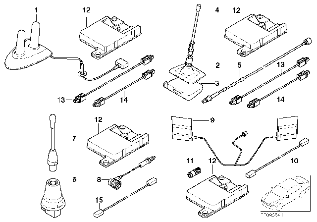 2000 BMW X5 Single Parts For Cordless Telephone Antenna Diagram