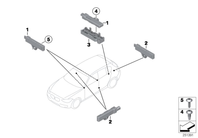 2016 BMW M235i Single Parts, Aerial, Comfort Access Diagram