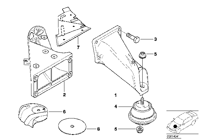 2006 BMW 325Ci Engine Suspension Diagram