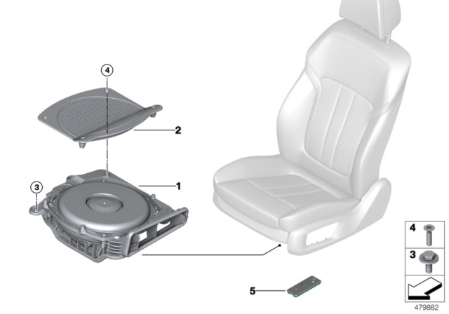 2020 BMW 540i Components Central Bass Diagram