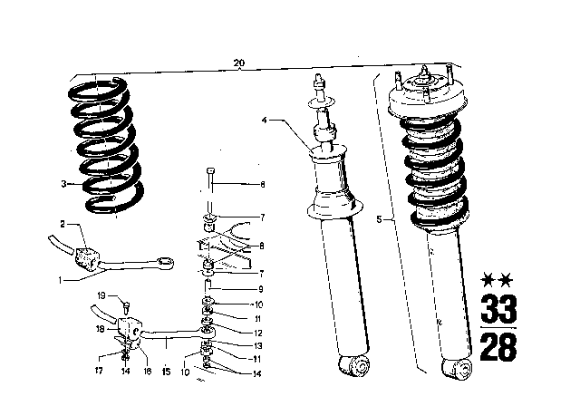 1970 BMW 2800 Suspension, Stabilizer Diagram 3