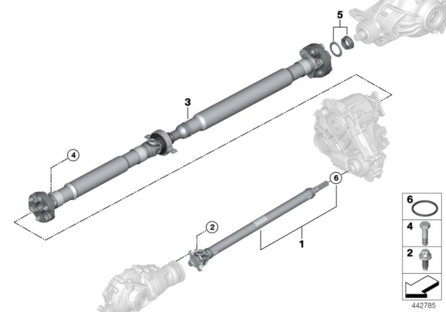 2019 BMW X5 4-Wheel Drive Shaft / Insert Nut Diagram