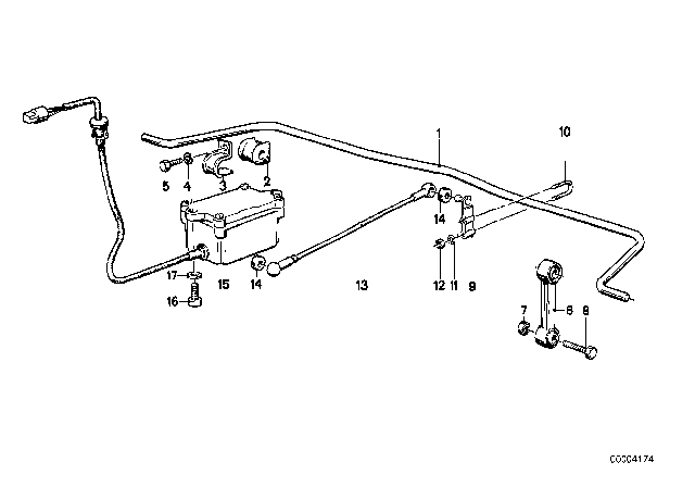 1987 BMW M6 Thrust Rod, Cranked Diagram for 37121130613