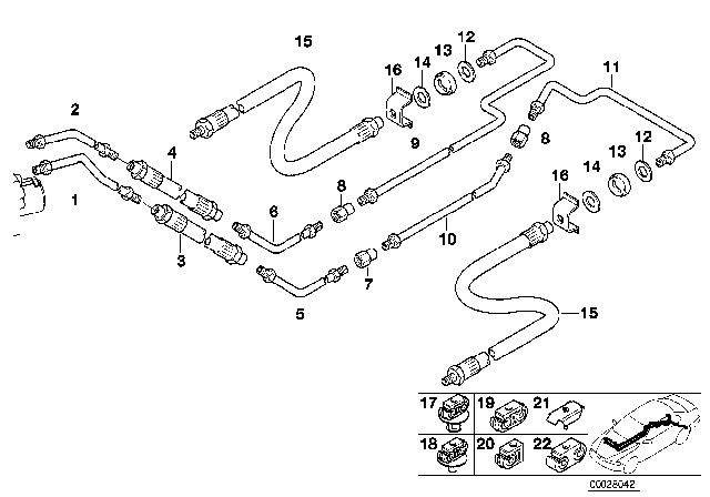 2001 BMW 525i Brake Hose Rear Diagram for 34301166248