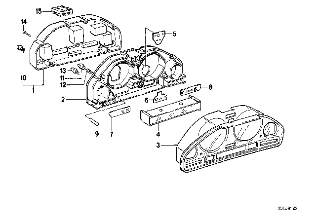 1988 BMW 735iL Instruments Combination - Single Components Diagram 1