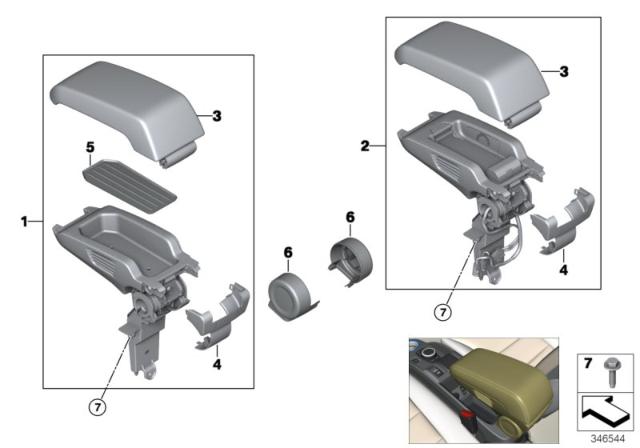 2018 BMW i3 Armrest, Centre Console Diagram