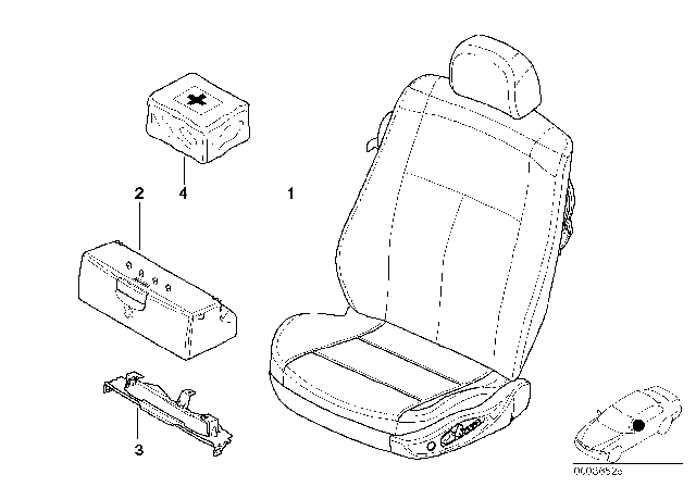 2005 BMW 325i Seat, Front, Complete Seat Diagram 2