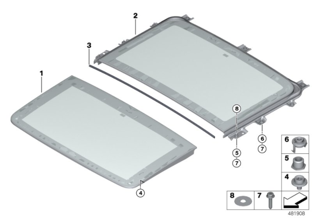 2019 BMW 640i xDrive Gran Turismo Glass Cover, Front Diagram for 54107488438