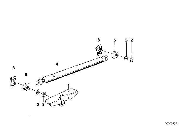 1985 BMW 735i Engine Hood - Gas Pressurized Spring Diagram