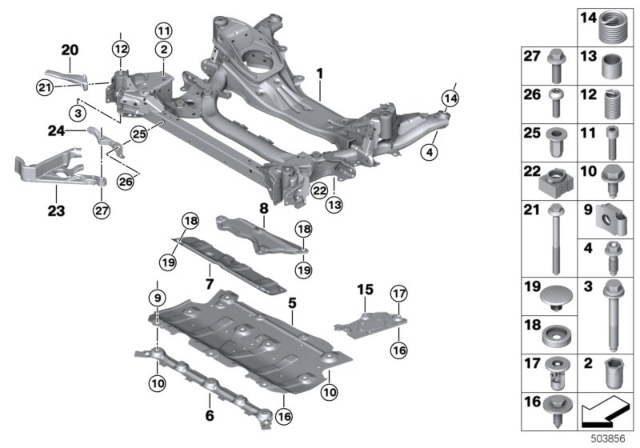 2019 BMW 330i xDrive Cage Nut Diagram for 31106874585