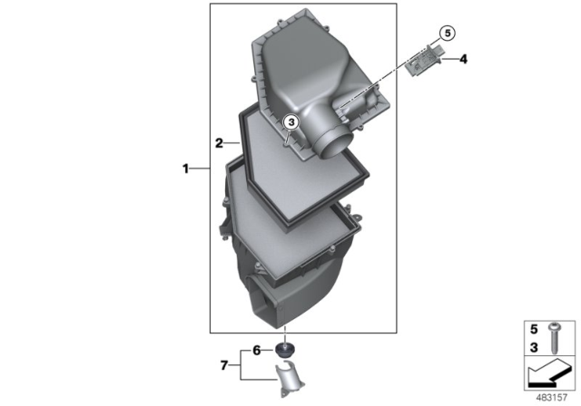 2018 BMW X3 Bracket, Intake Silencer Diagram for 13718580430