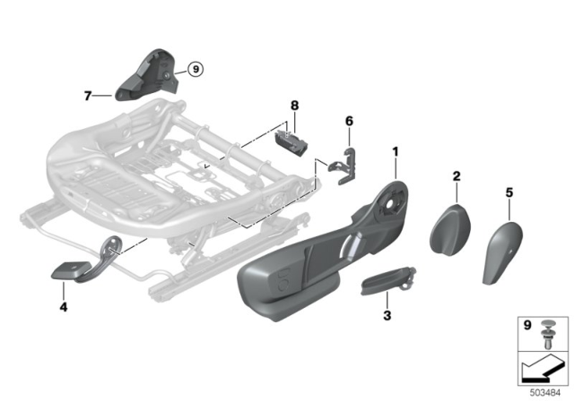 2020 BMW X1 HANDLE LEFT Diagram for 52107352693