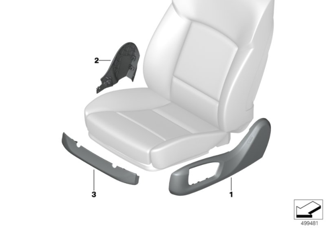 2020 BMW X5 Individual Seat Trims, Front Diagram
