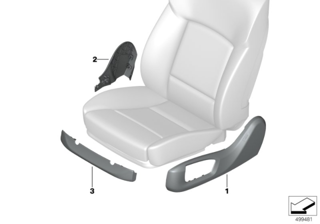 2020 BMW X6 Individual Seat Trims, Front Diagram