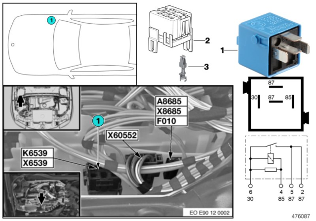 2008 BMW 128i Relay, Engine Ventilation Heating Diagram