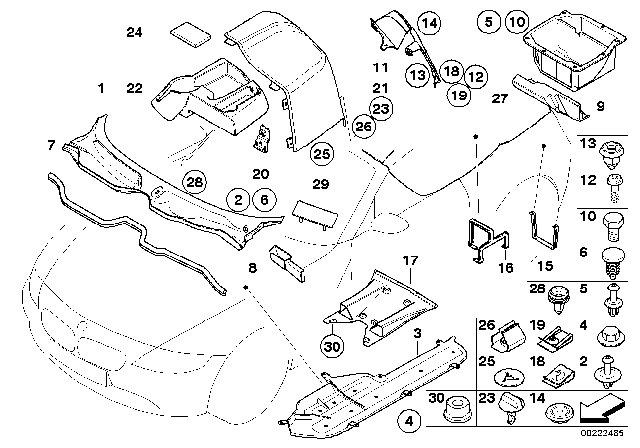 2007 BMW Z4 Various Body Parts Diagram