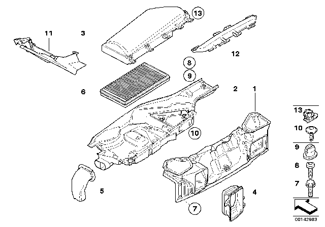 2007 BMW 650i Microfilter / Housing Parts Diagram