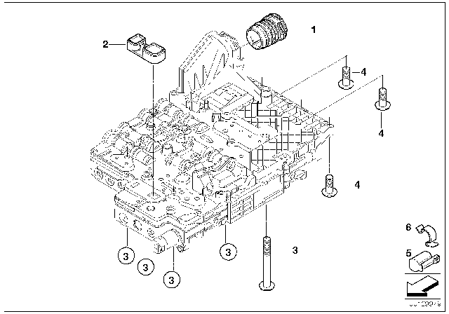 2007 BMW 550i Mechatronics & Mounting Parts (GA6HP26Z) Diagram 1