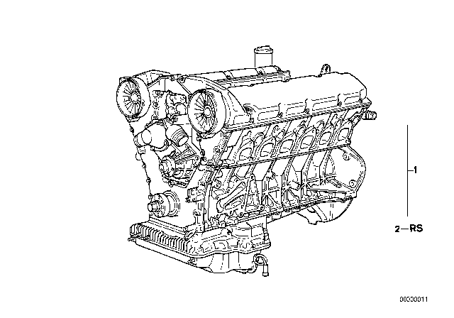 1989 BMW 750iL Short Engine Diagram