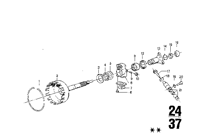 1976 BMW 3.0Si Output (ZF 3HP22) Diagram