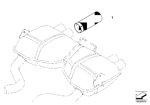 2010 BMW M3 Individual Tailpipe Trim Diagram