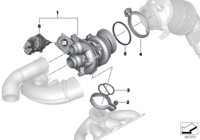 2020 BMW M8 TURBO CHARGER Diagram for 11657852372