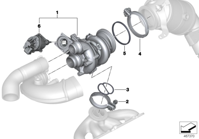 2016 BMW 750i xDrive Turbo Charger Diagram