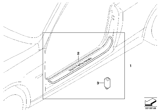 2008 BMW 328i BMW Performance Door Sill Strips Diagram