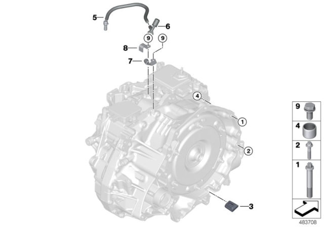 2020 BMW 228i xDrive Gran Coupe Transmission Mounting/Mounted Parts (GA8G45X) Diagram