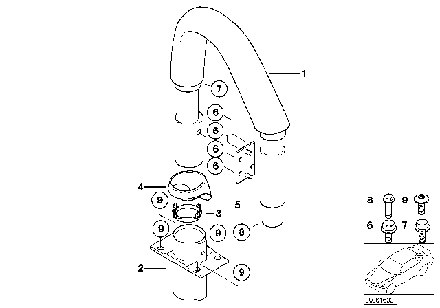 2003 BMW Z8 Mounting Plate Diagram for 54618259481