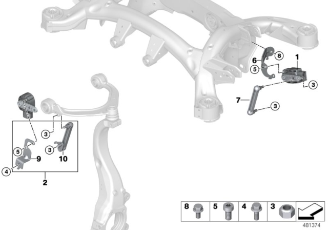 2017 BMW X5 Level Sensor Diagram for 37146870200