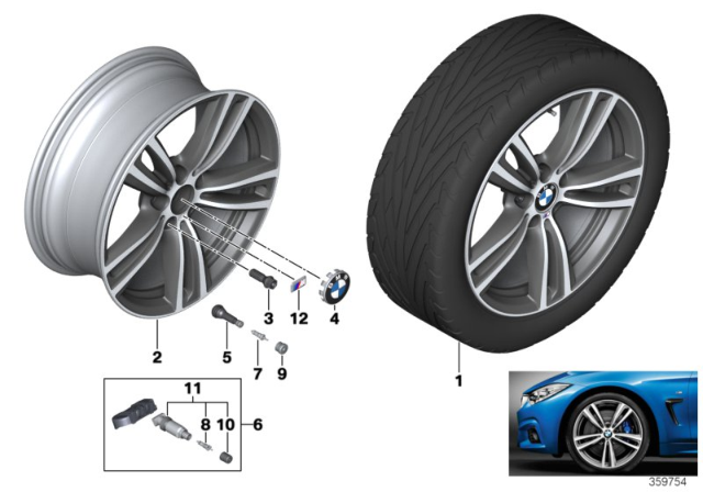 2017 BMW 440i BMW LA Wheel, M Double Spoke Diagram 6