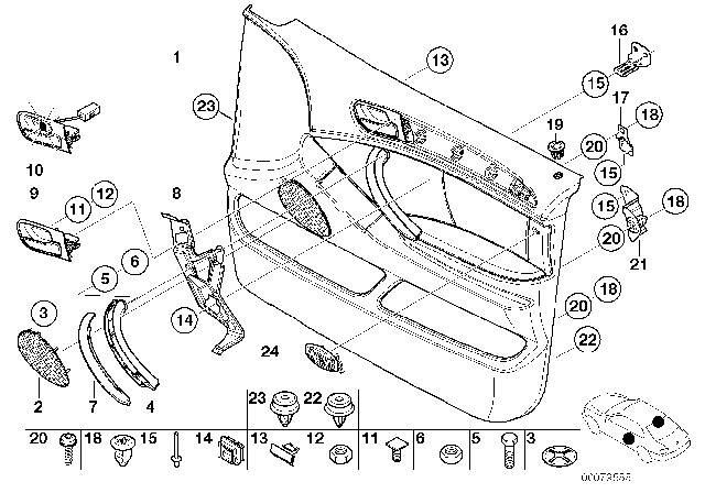 2003 BMW X5 Door Trim Panel Diagram 2