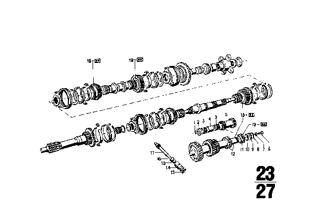 1969 BMW 2000 Gear Wheel Set Parts / Repair Kits (Getrag 235) Diagram 4