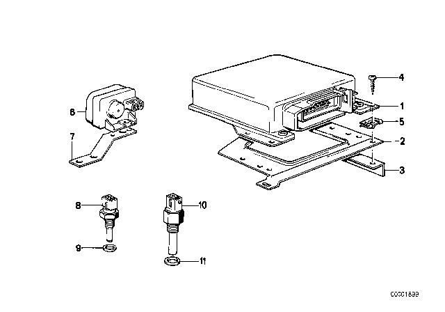 1988 BMW M6 Engine Control Module Diagram for 12141466075