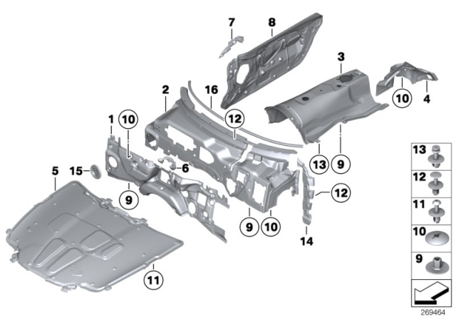 2013 BMW Z4 Upper Sound Insulating Dash Panel Diagram for 51489128428