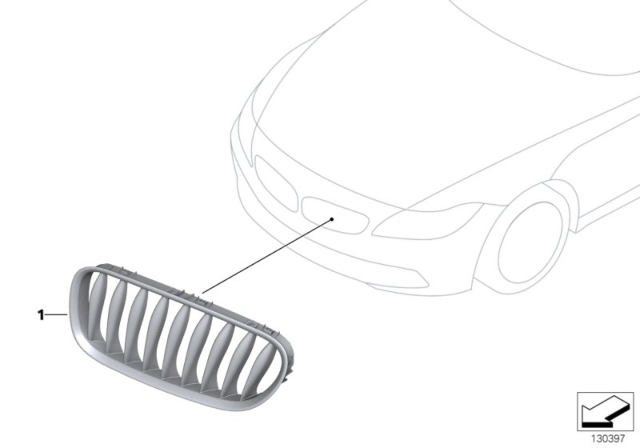 2004 BMW Z4 Retrofit, Graphite Grille Diagram