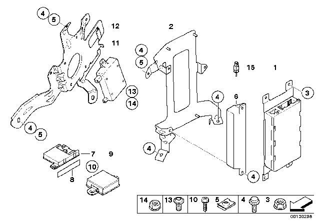 2008 BMW M5 Single Parts SA 639/SA 664, Trunk Diagram