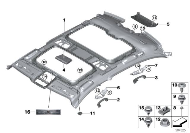 2017 BMW 740i Grab Handle Bracket, Rear Left Diagram for 51167355353