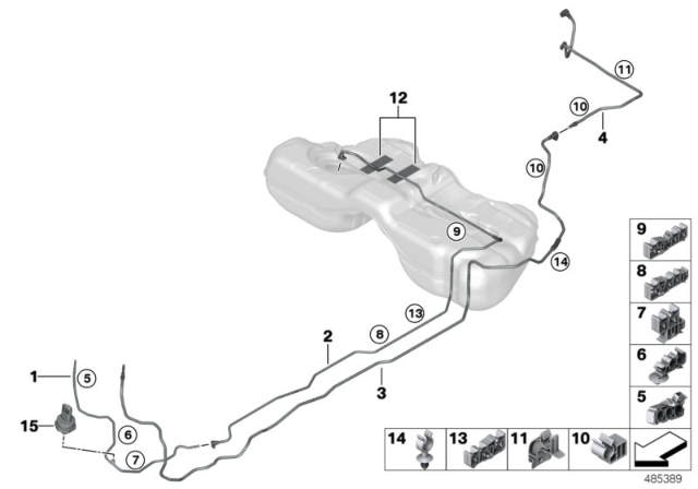 2017 BMW 750i xDrive Scavenging Line Rear Diagram for 16137356599