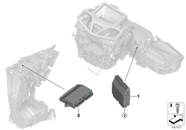 2020 BMW X7 CONTROL MODULE, A/C, REAR Diagram for 64119460642