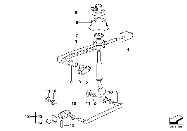 1999 BMW 318is Gearshift, Mechanical Transmission Diagram