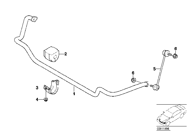 2005 BMW 325Ci Stabilizer, Front Diagram