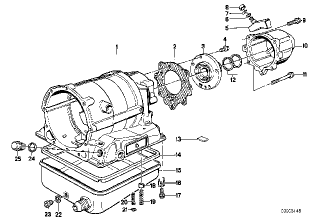 1985 BMW 635CSi Housing Parts / Lubrication System (ZF 3HP22) Diagram